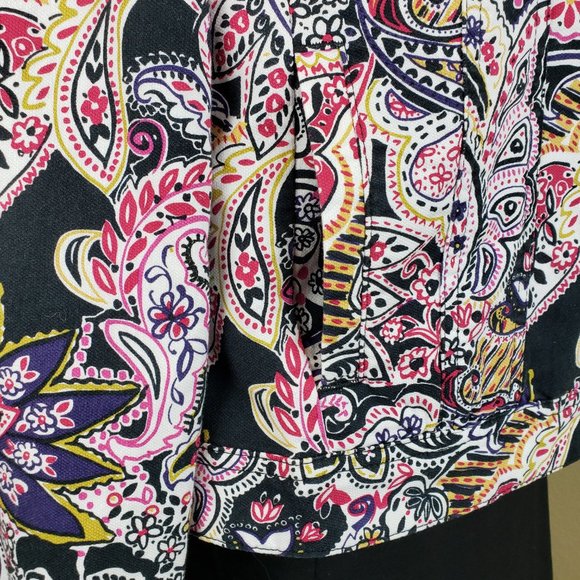 Charter Club Paisley Print Cropped Fitted Cotton Jacket M - Picture 6 of 11
